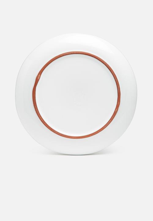 Urchin Art - Terracotta edge dinner plate set of 4