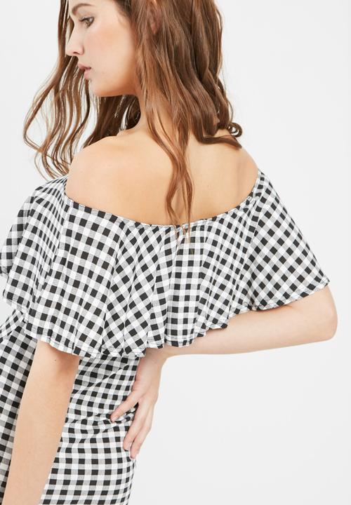 Missguided - Gingham layer bardot dress