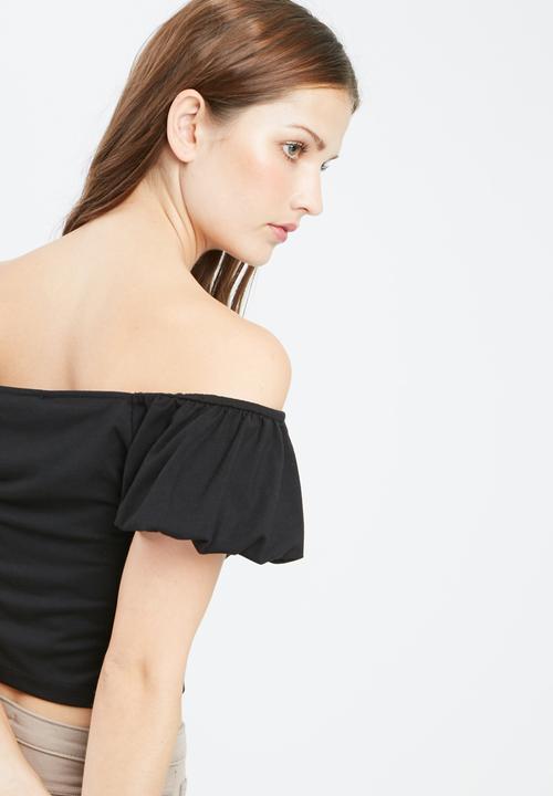 Missguided - Puffball sleeve bardot top