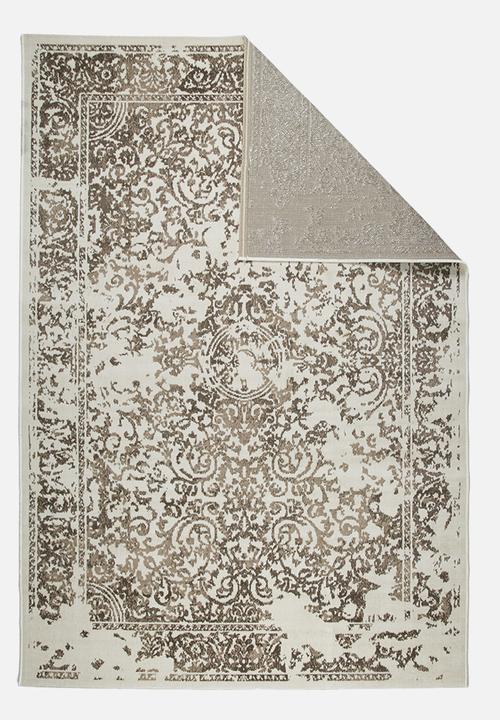 Sixth Floor - Vintage rug - brown & cream