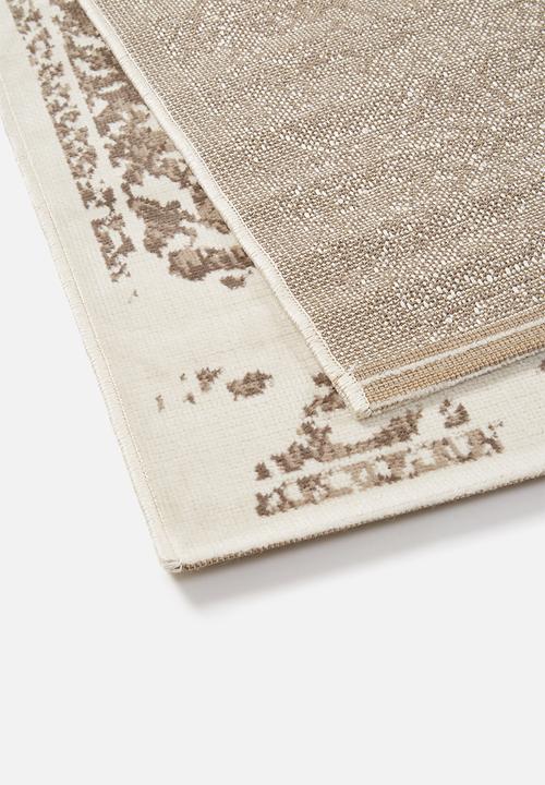 Sixth Floor - Vintage rug - brown & cream
