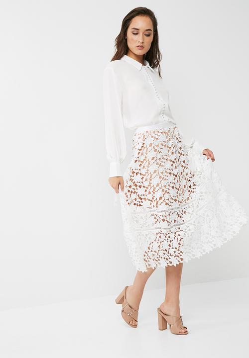 Missguided - Premium heavyweight crochet lace full midi skirt