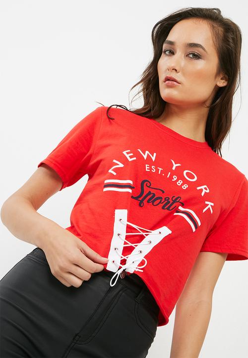 Missguided - New york graphic corset top