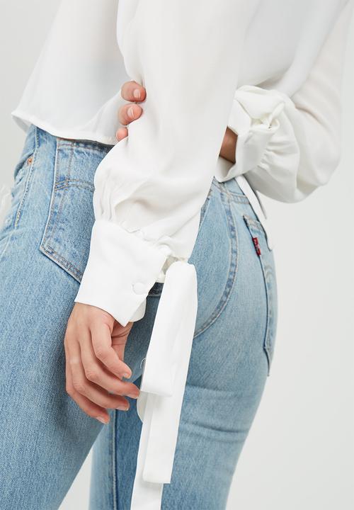 Missguided - Button through tie cuff collared shirt