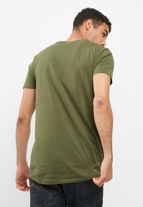 basicthread - Printed curved hem tee