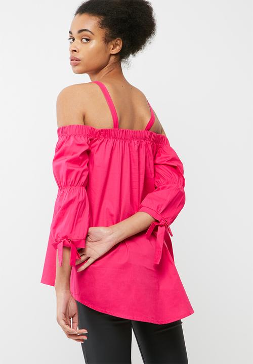 dailyfriday - Cold shoulder poplin blouse