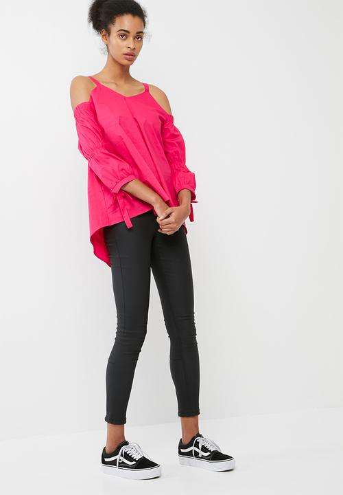 dailyfriday - Cold shoulder poplin blouse
