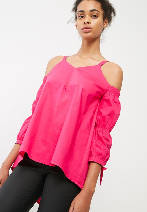 dailyfriday - Cold shoulder poplin blouse