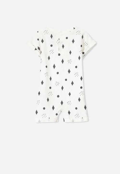 Cotton On - Baby mini short snap romper