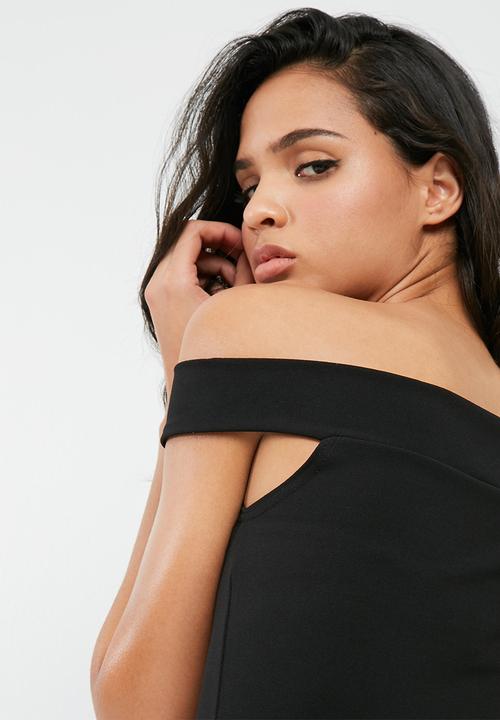 Missguided - Bardot zip front ring pull dress