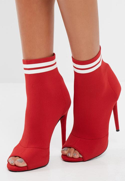 Missguided - Peep toe sock ankle boots