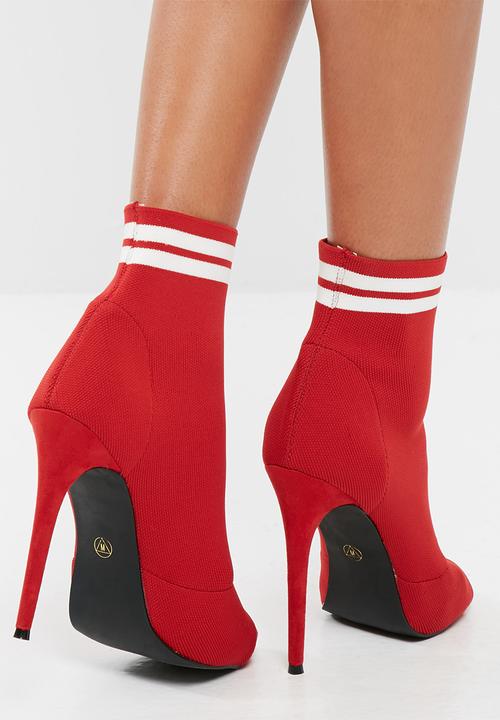 Missguided - Peep toe sock ankle boots