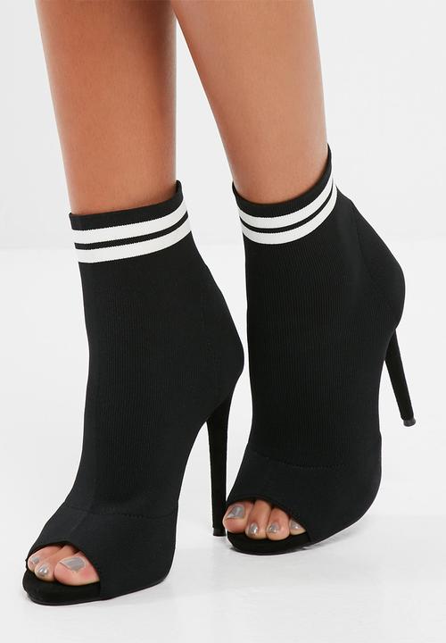 Missguided - Peep toe sock ankle boots