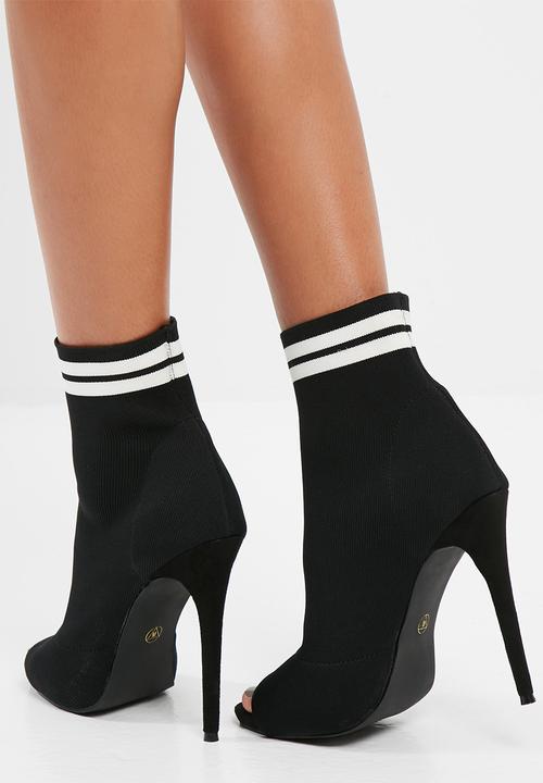 Missguided - Peep toe sock ankle boots