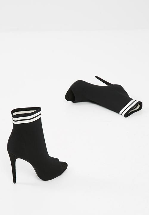 Missguided - Peep toe sock ankle boots