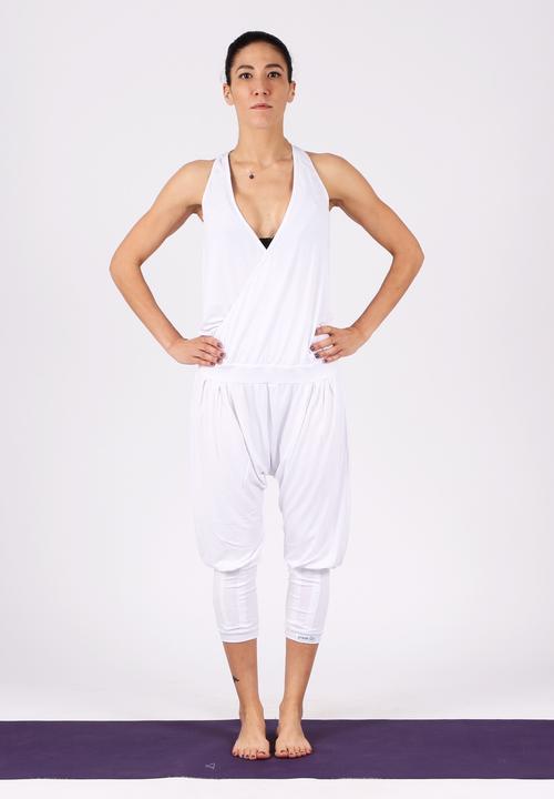 white yoga jumpsuit