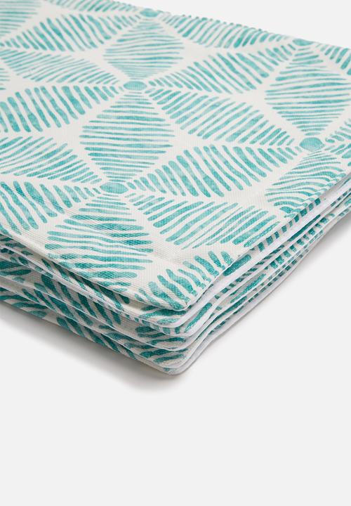 Grey Gardens - Aqua daisy placemat