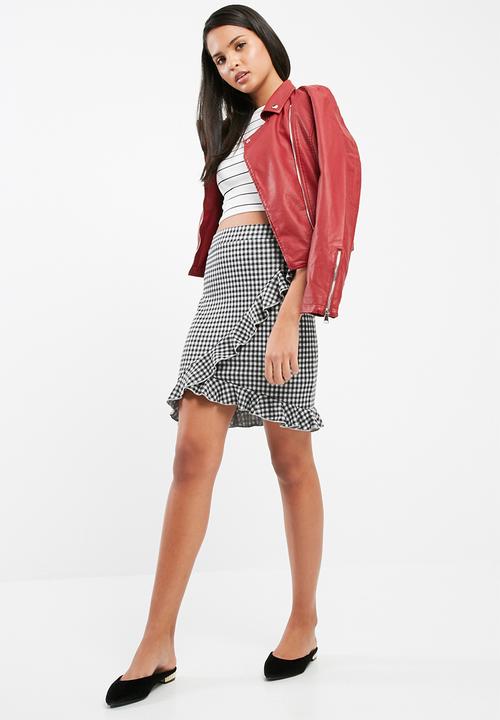 ONLY - Gingham frill skirt