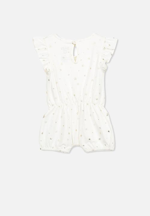 Cotton On - Baby mini flutter snap playsuit