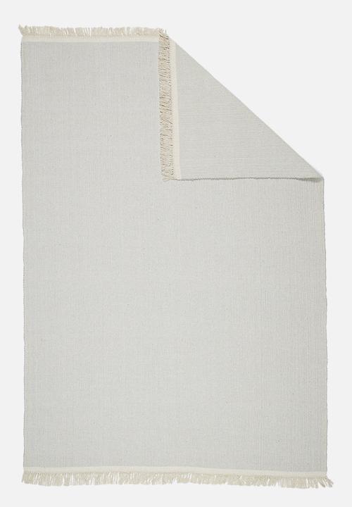 Sixth Floor - Plain cotton dhurrie - blue