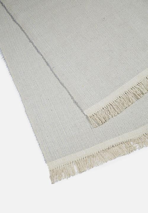 Sixth Floor - Plain cotton dhurrie - blue
