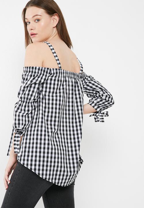 dailyfriday - Cold shoulder poplin blouse
