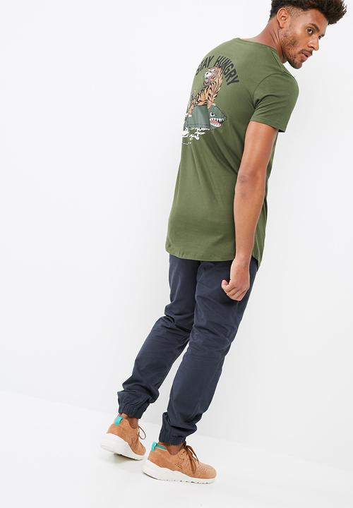 basicthread - Printed curved hem tee
