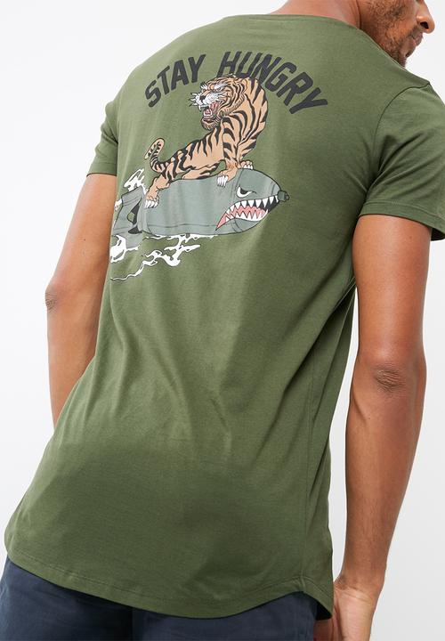 basicthread - Printed curved hem tee