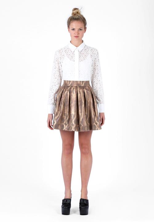 Georgie.B Boutique - White Lace Shirt – White