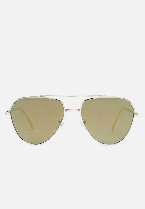 Missguided - Clean cut mirror lenses aviator sunglasses