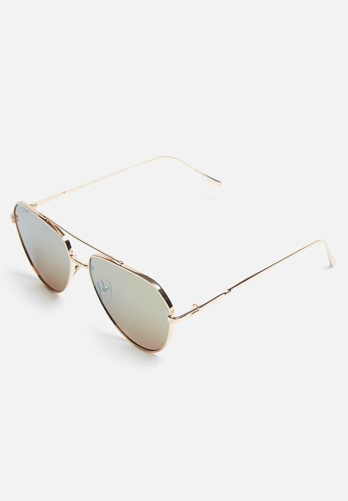 Missguided - Clean cut mirror lenses aviator sunglasses