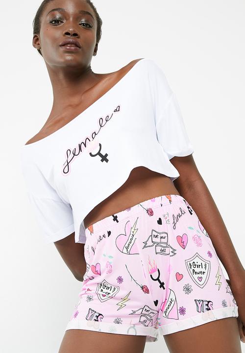 Missguided - Female slogan pyjama set