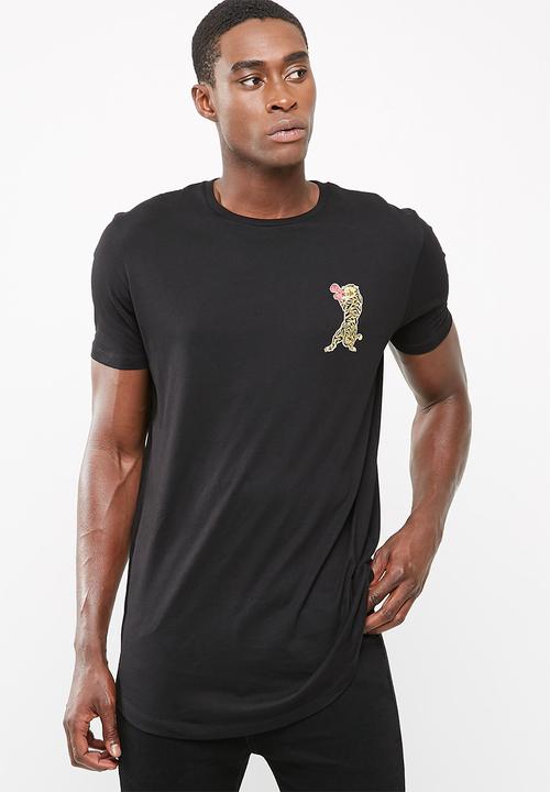 basicthread - Printed curved hem tee