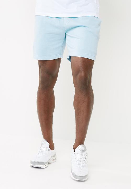 blue jogger shorts