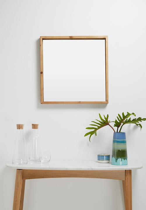 Sixth Floor - Square wood wall mirror