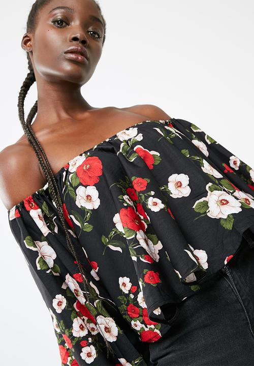Missguided - Floral printed balloon sleeve blouse