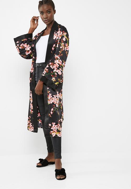 Missguided - Floral print satin duster jacket