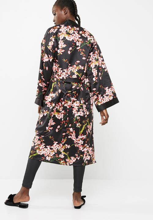 Missguided - Floral print satin duster jacket