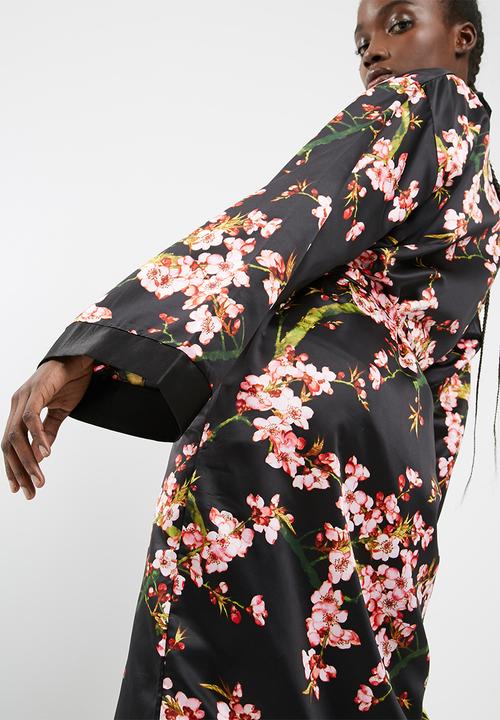 Missguided - Floral print satin duster jacket