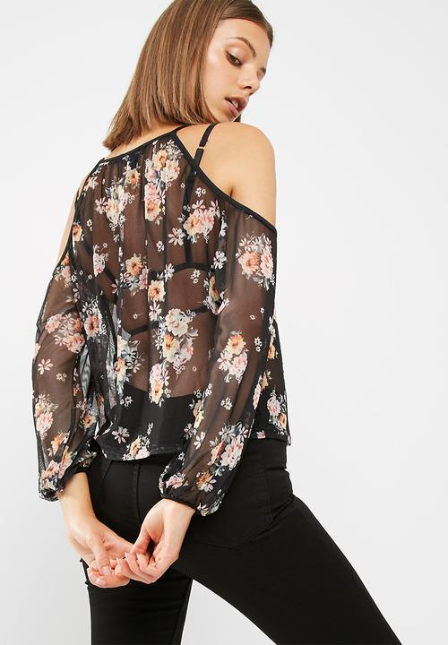 New Look - Esme printed mesh top