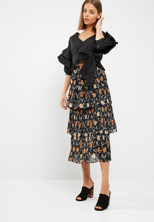 New Look - 3 tier pleated midi skirt