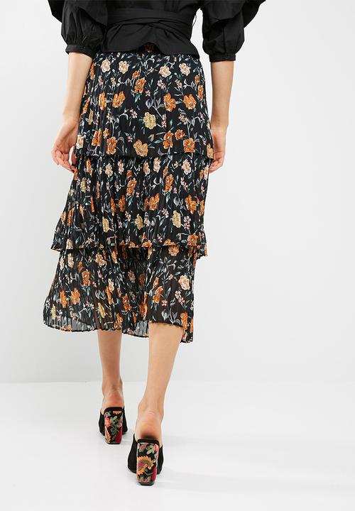 New Look - 3 tier pleated midi skirt