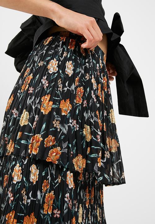 New Look - 3 tier pleated midi skirt