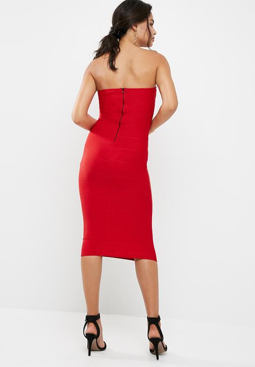 Missguided - Strapless bandage bodycon midi