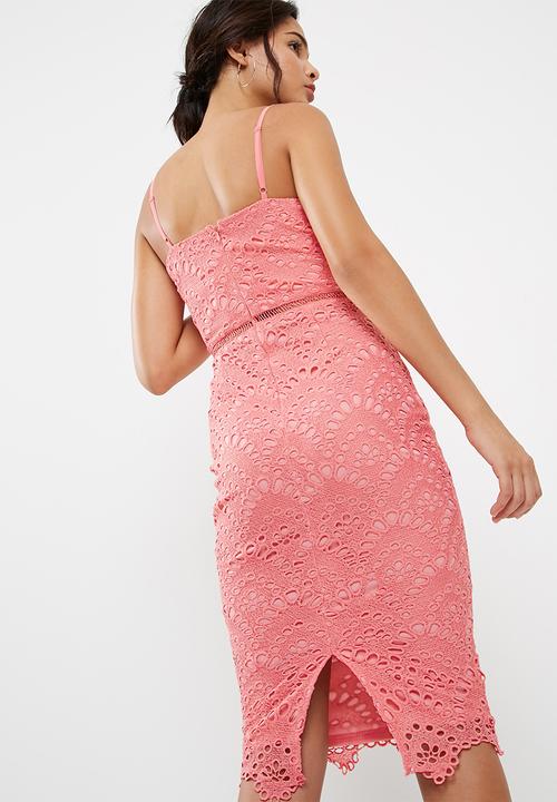 Missguided - Lace ladder detail midi dress
