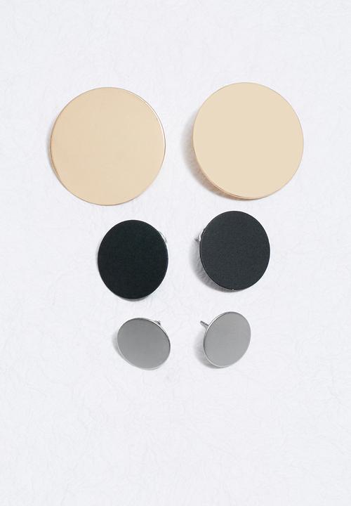 dailyfriday - Brushed 3pk flat studs