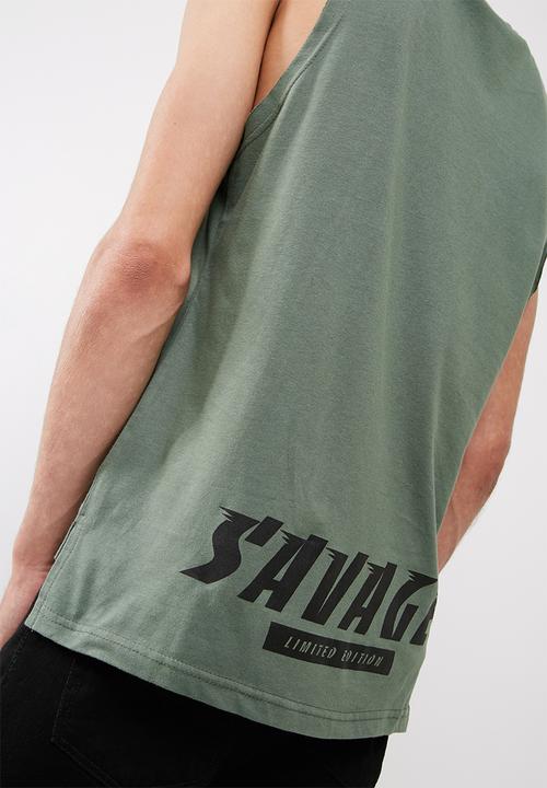 basicthread - Cut sleeve graphic tank