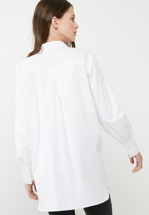 dailyfriday - Poplin shirt with pearl buttons