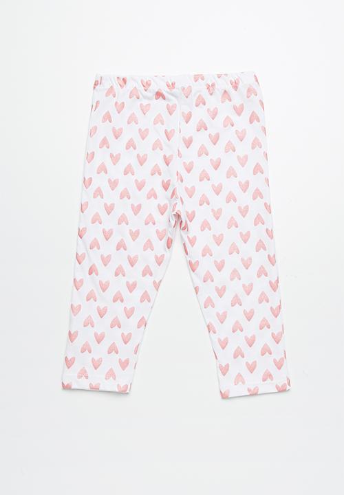 dailyfriday - Capri leggings - white & pink