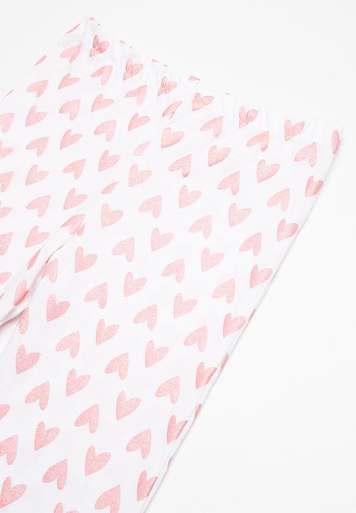 dailyfriday - Capri leggings - white & pink